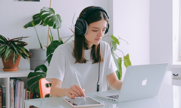 young woman working on an ecommerce business